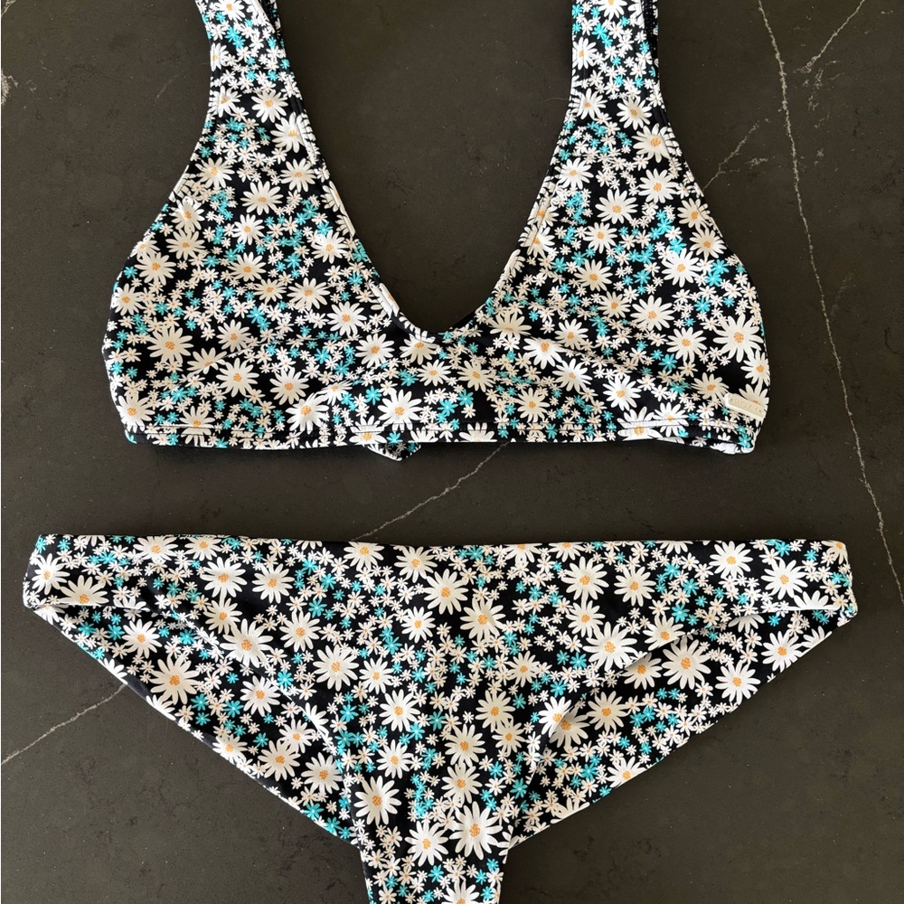 Roxy Black Floral Bikini Set